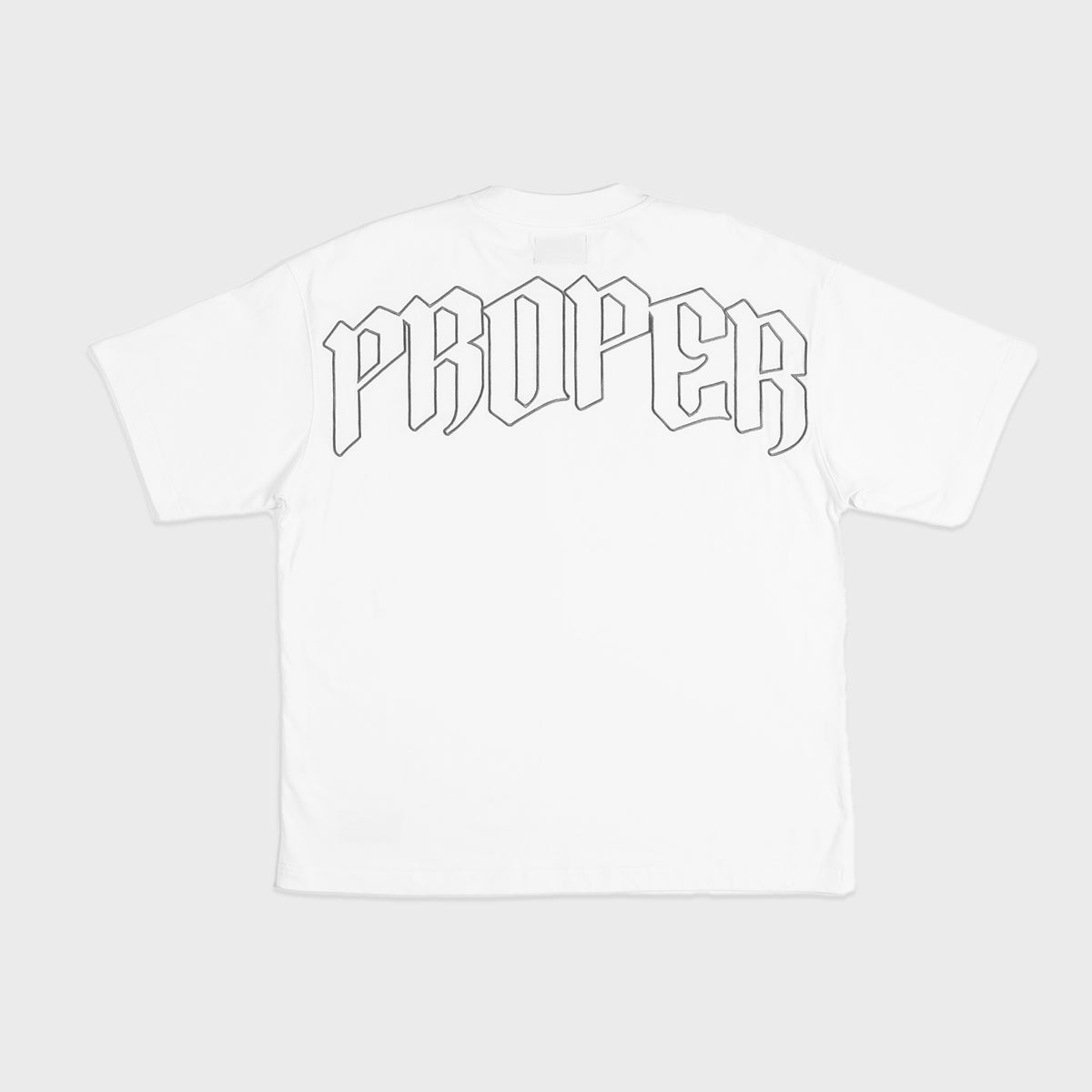 PROPER OVERSIZED OUTLINE TEE WHITE - Proper Streetwear