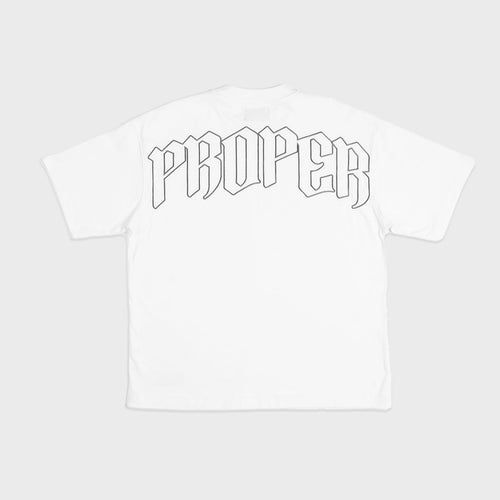 PROPER OVERSIZED OUTLINE TEE WHITE - Proper Streetwear