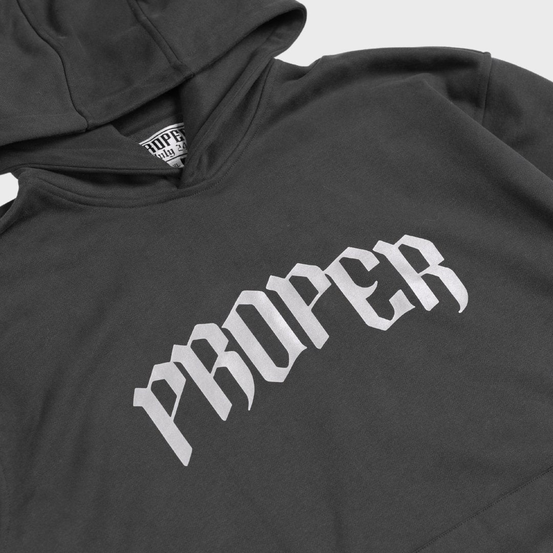 PROPER REFLECTIVE HOODIE CHARCOAL - Proper Streetwear