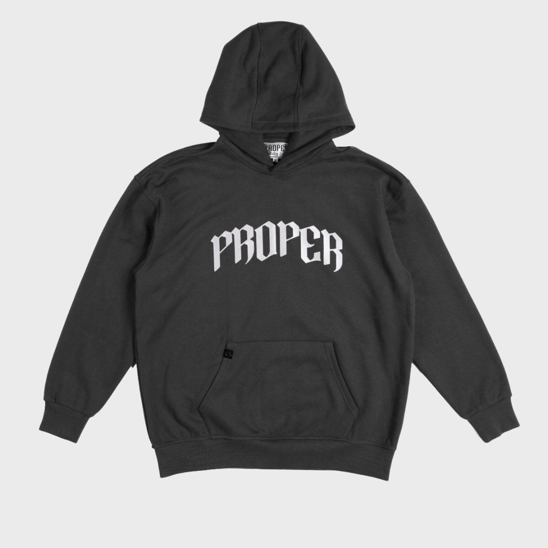 PROPER REFLECTIVE HOODIE CHARCOAL - Proper Streetwear