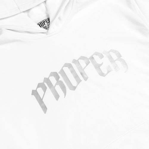 PROPER REFLECTIVE HOODIE WHITE - Proper Streetwear