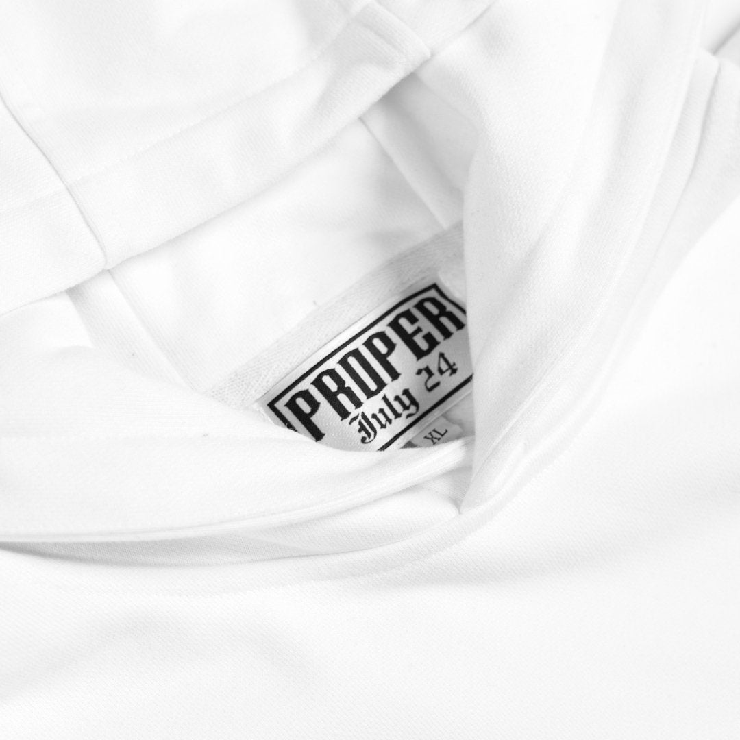 PROPER REFLECTIVE HOODIE WHITE - Proper Streetwear