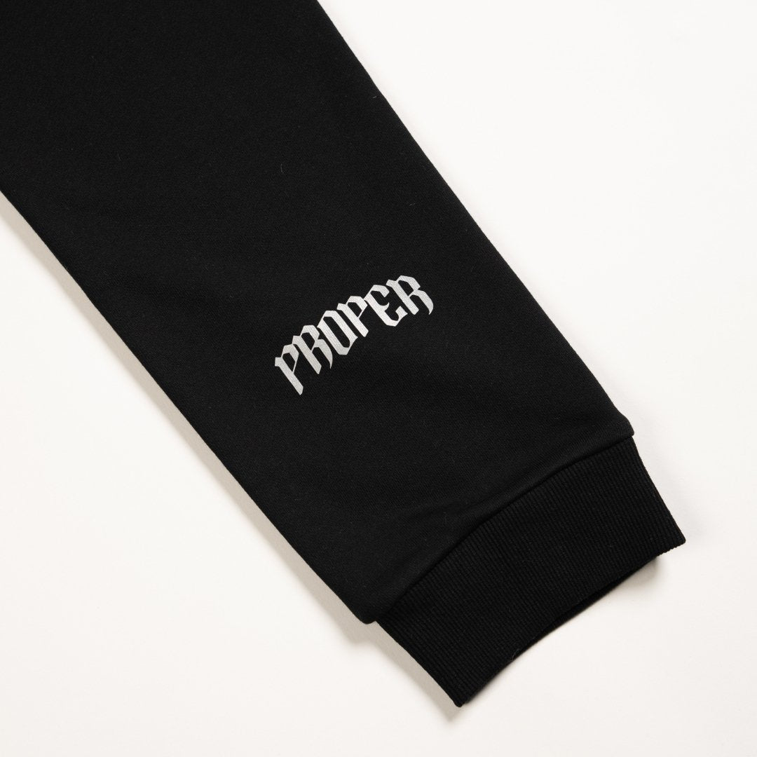 PROPER REFLECTIVE TRACKPANTS BLACK - Proper Streetwear