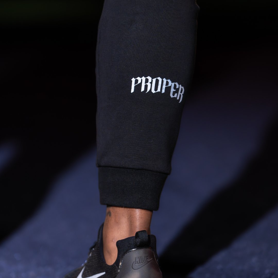 PROPER REFLECTIVE TRACKPANTS BLACK - Proper Streetwear