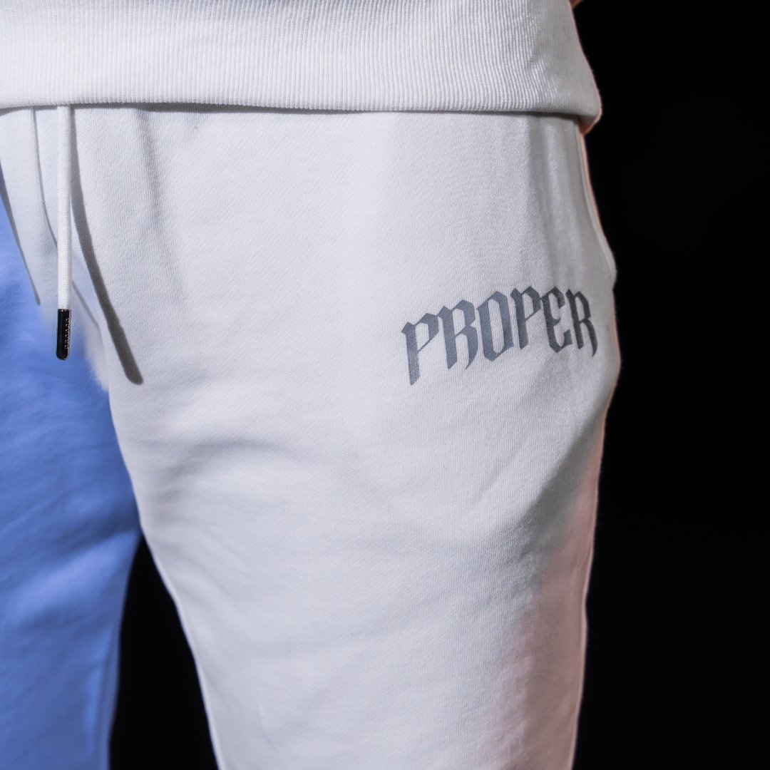 PROPER REFLECTIVE TRACKPANTS WHITE - Proper Streetwear