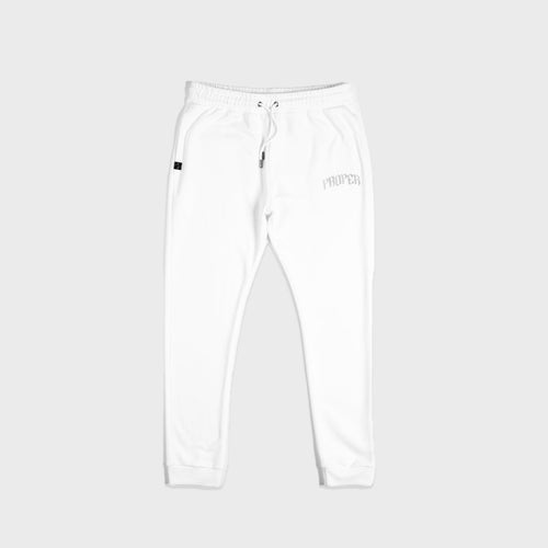 PROPER REFLECTIVE TRACKPANTS WHITE - Proper Streetwear