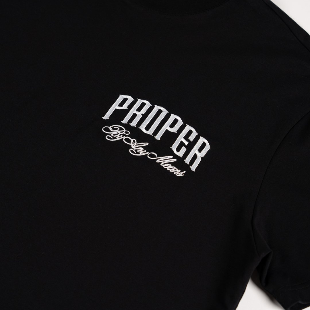 PROPER SCRIPTURE FITTED TEE BLACK - Proper Streetwear