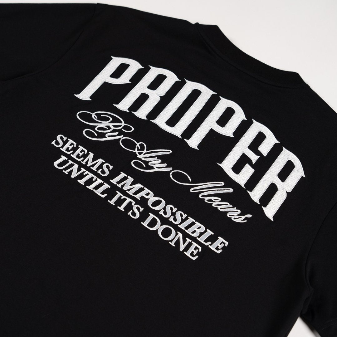 PROPER SCRIPTURE FITTED TEE BLACK - Proper Streetwear