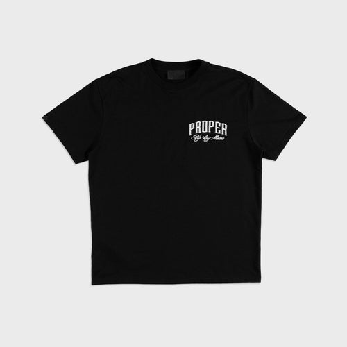 PROPER SCRIPTURE FITTED TEE BLACK - Proper Streetwear