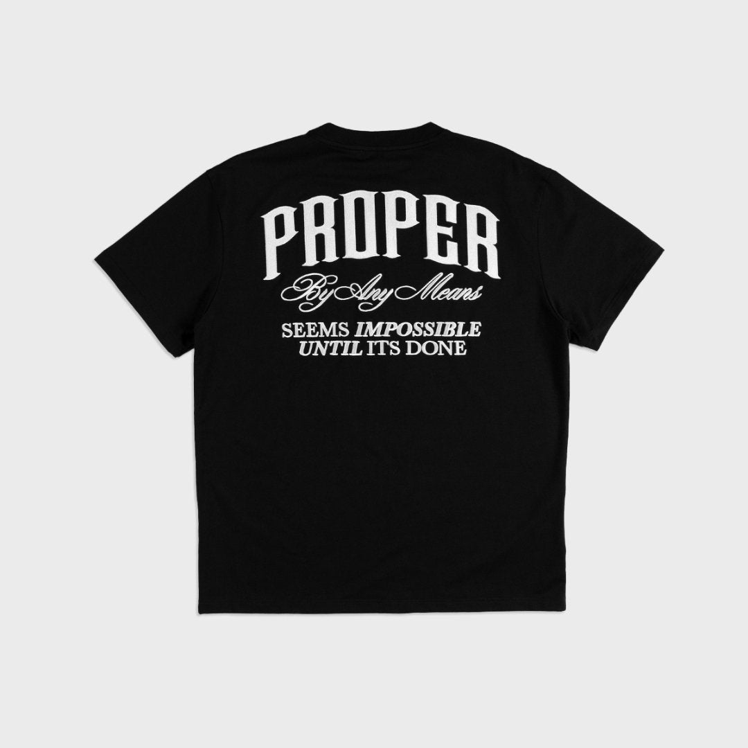 PROPER SCRIPTURE FITTED TEE BLACK - Proper Streetwear