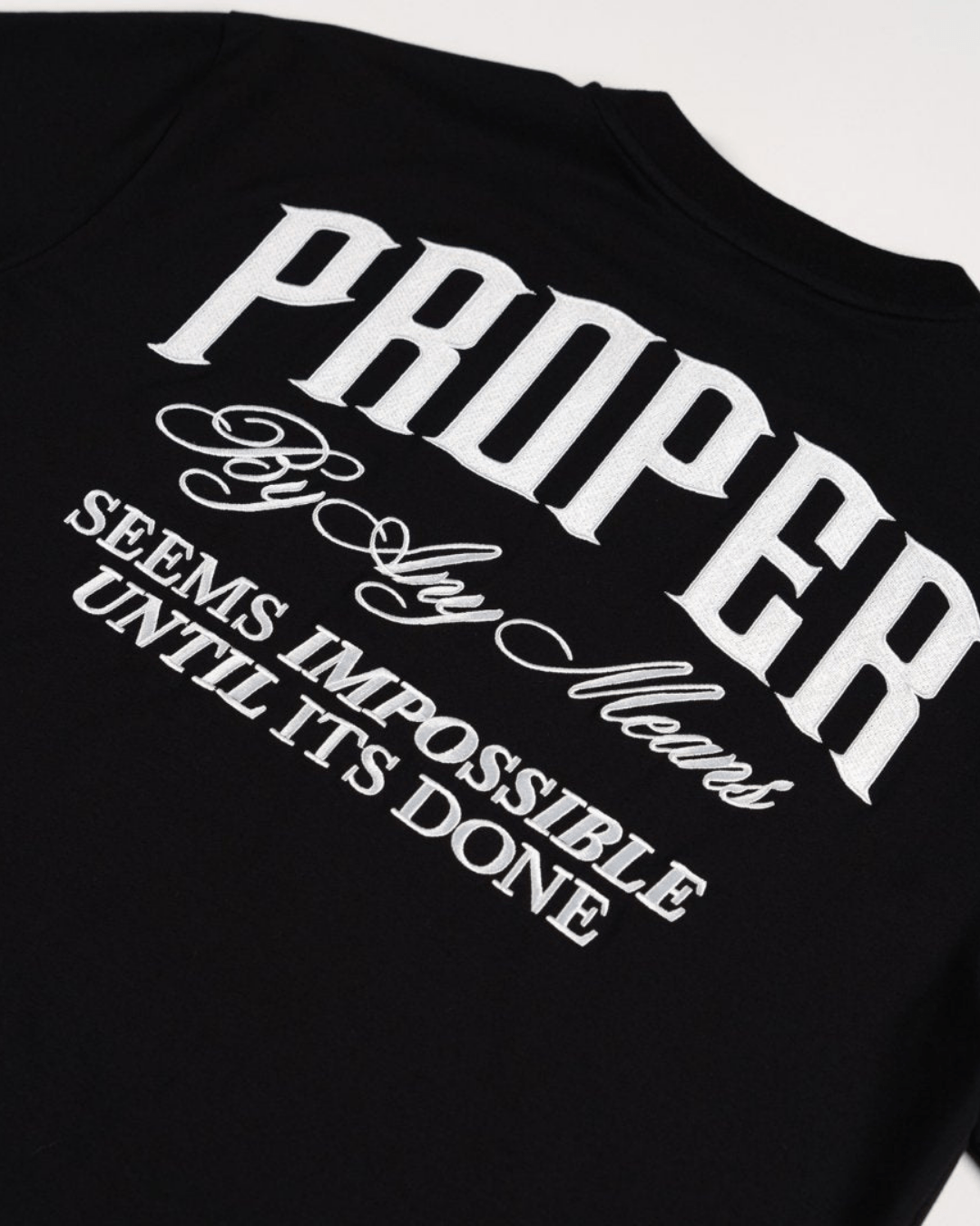 PROPER SCRIPTURE FITTED TEE BLACK - Proper Streetwear