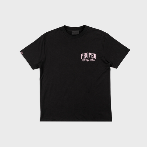 PROPER SCRIPTURE FITTED TEE BLACK/ROSE GOLD - Proper Streetwear