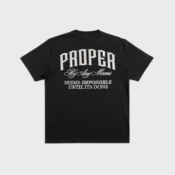 PROPER SCRIPTURE FITTED TEE BLACK/SILVER - Proper Streetwear