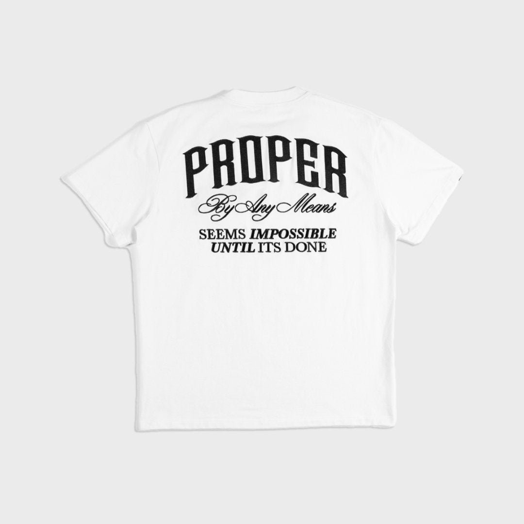 PROPER SCRIPTURE FITTED TEE WHITE - Proper Streetwear