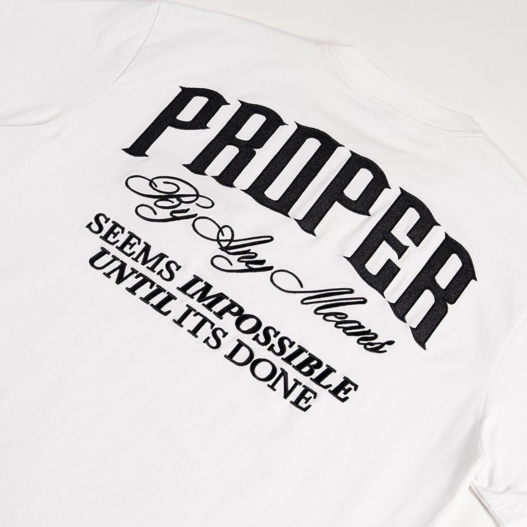 PROPER SCRIPTURE FITTED TEE WHITE - Proper Streetwear