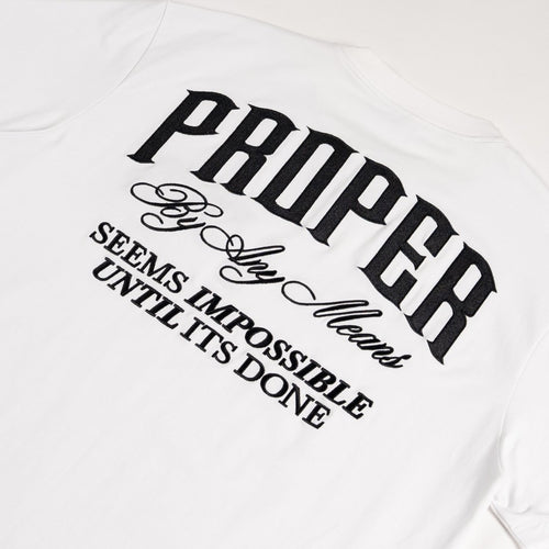 PROPER SCRIPTURE FITTED TEE WHITE - Proper Streetwear