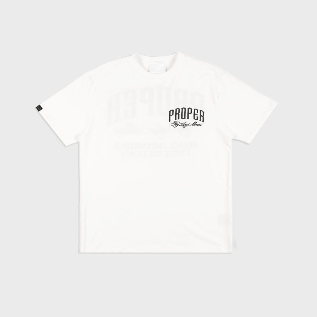 PROPER SCRIPTURE FITTED TEE WHITE - Proper Streetwear