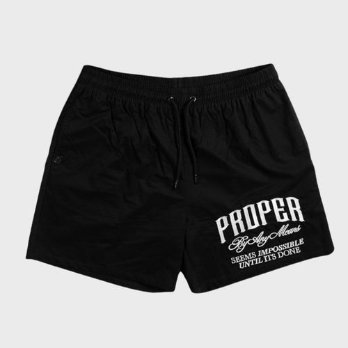 PROPER SCRIPTURE SHORTS BLACK - Proper Streetwear