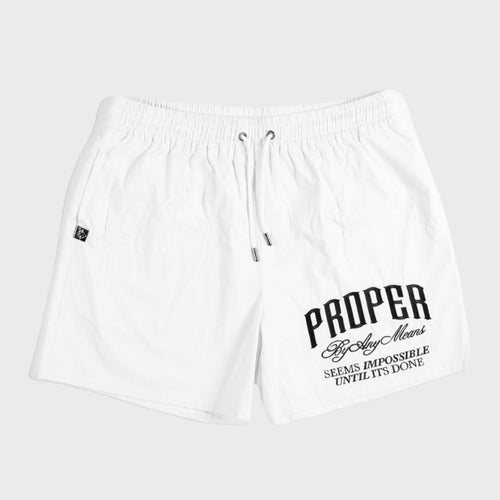 PROPER SCRIPTURE SHORTS WHITE - Proper Streetwear