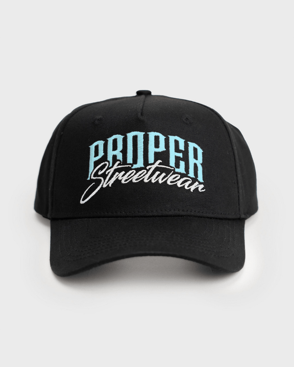 PROPER SIGNATURE CAP BLACK/ICY BLUE - Proper Streetwear