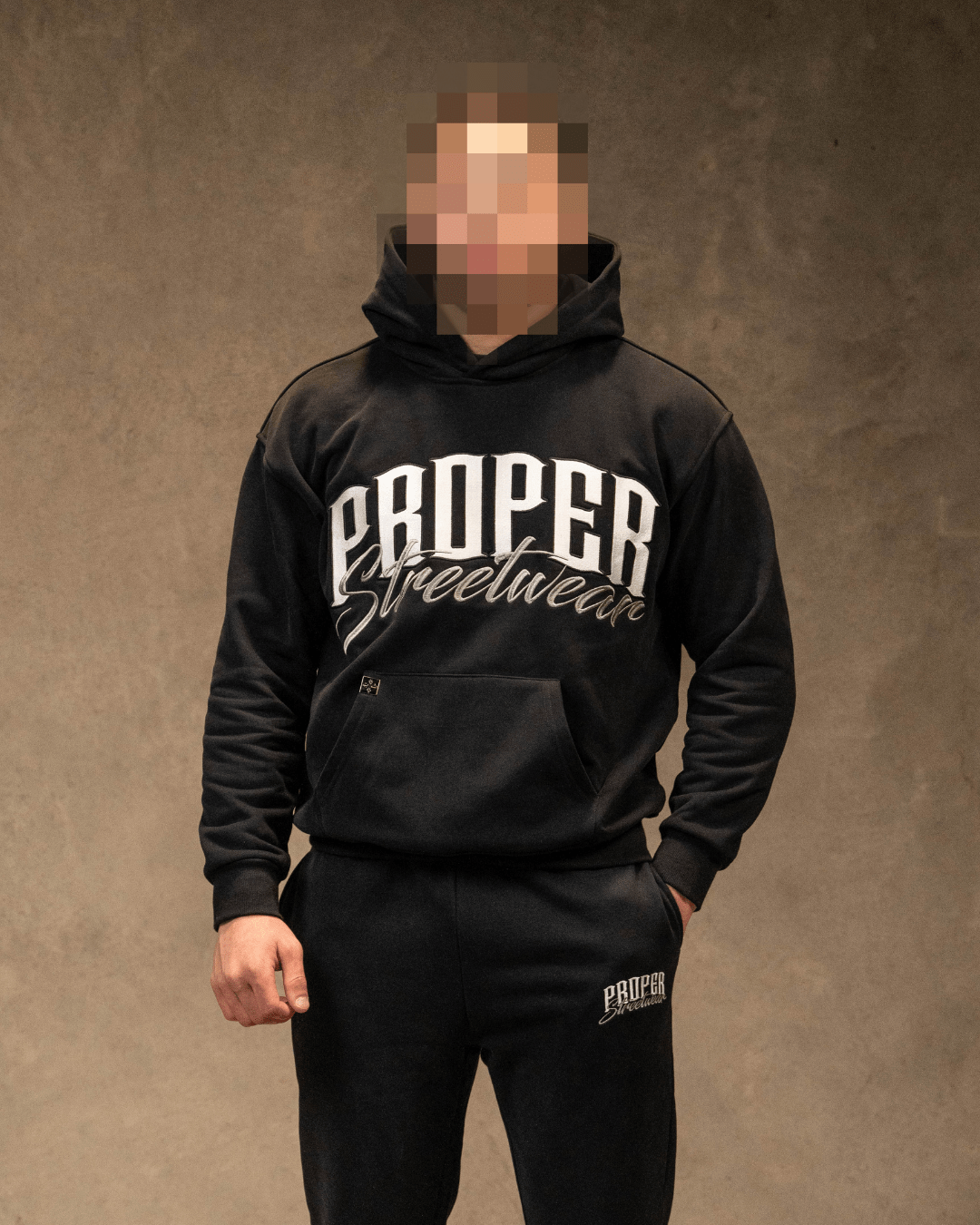 PROPER SIGNATURE HOODIE BLACK/GREY - Proper Streetwear
