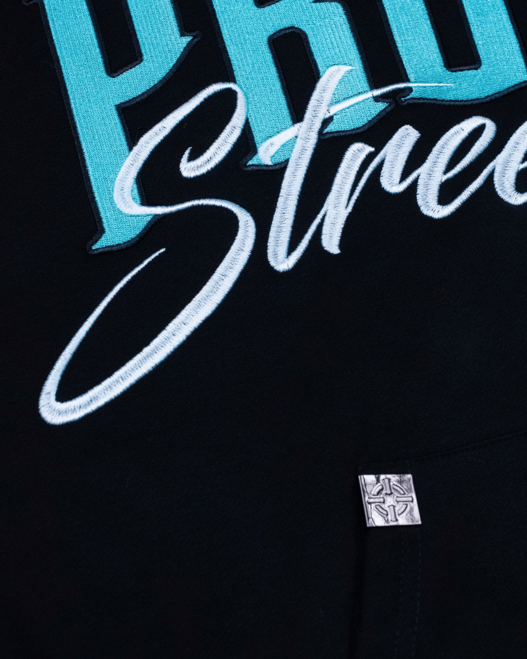 PROPER SIGNATURE HOODIE BLACK/ICY BLUE - Proper Streetwear