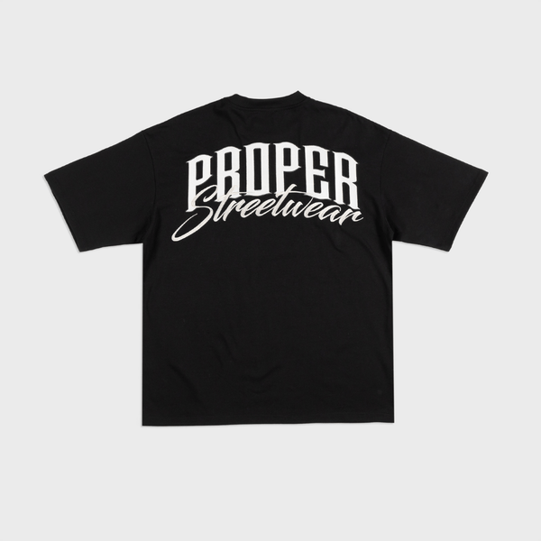 PROPER SIGNATURE OVERSIZED TEE BLACK/GREY - Proper Streetwear