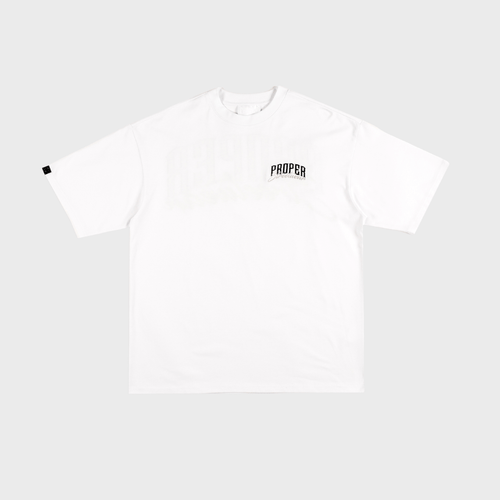 PROPER SIGNATURE OVERSIZED TEE WHITE/BLACK - Proper Streetwear