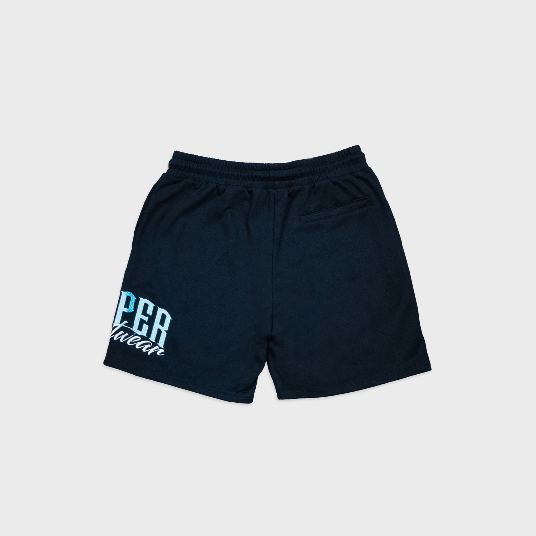PROPER SIGNATURE SHORTS BLACK/ICY BLUE - Proper Streetwear