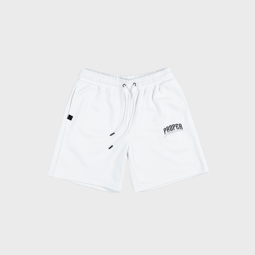 PROPER SIGNATURE SHORTS WHITE/BLACK - Proper Streetwear