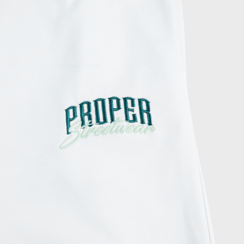 PROPER SIGNATURE SHORTS WHITE/GREEN - Proper Streetwear