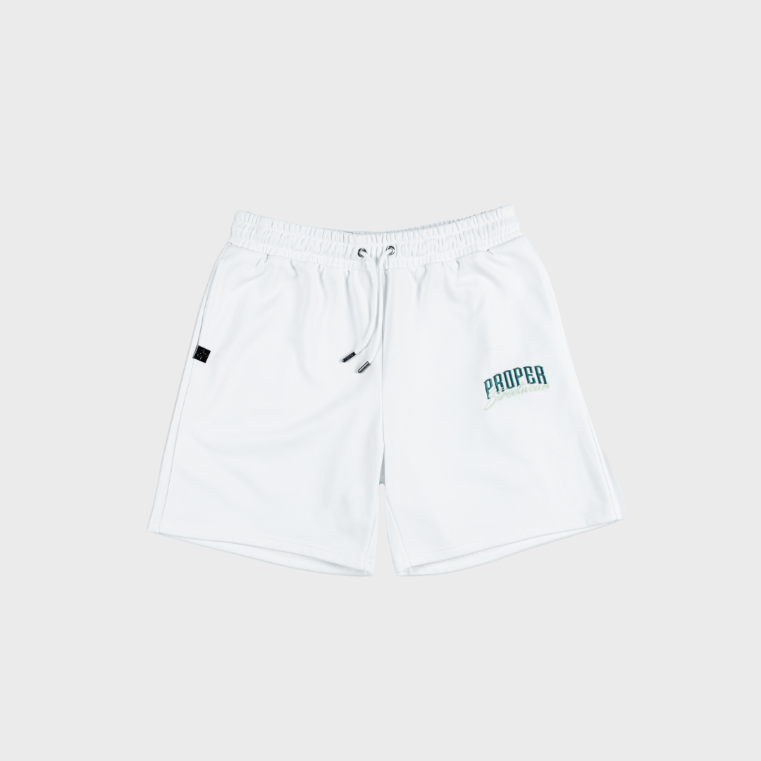PROPER SIGNATURE SHORTS WHITE/GREEN - Proper Streetwear