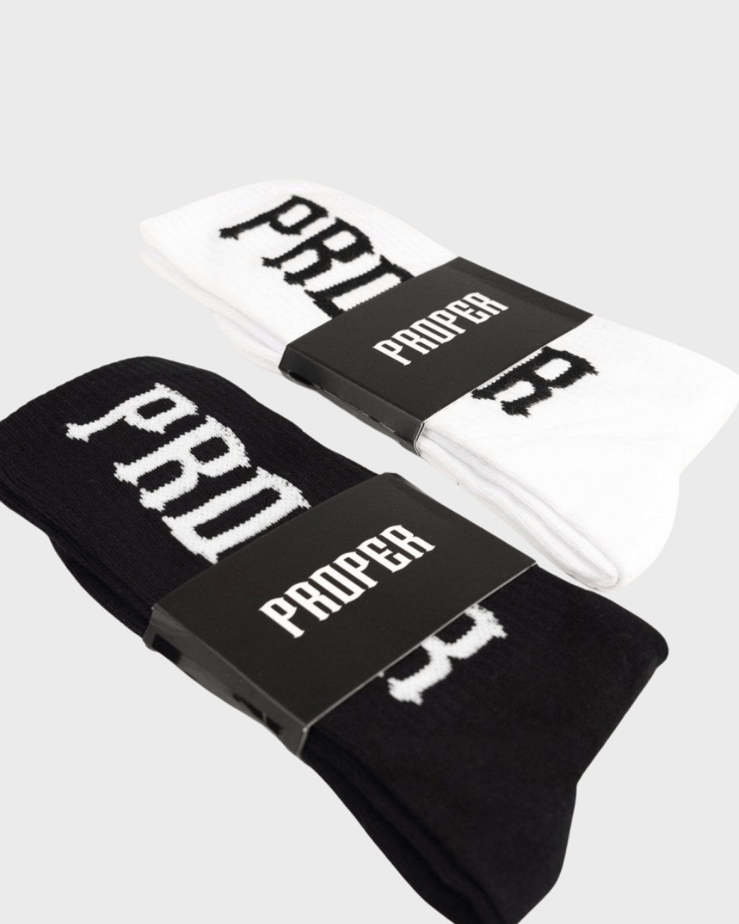PROPER SOCKS B/W 2 PACK - Proper Streetwear