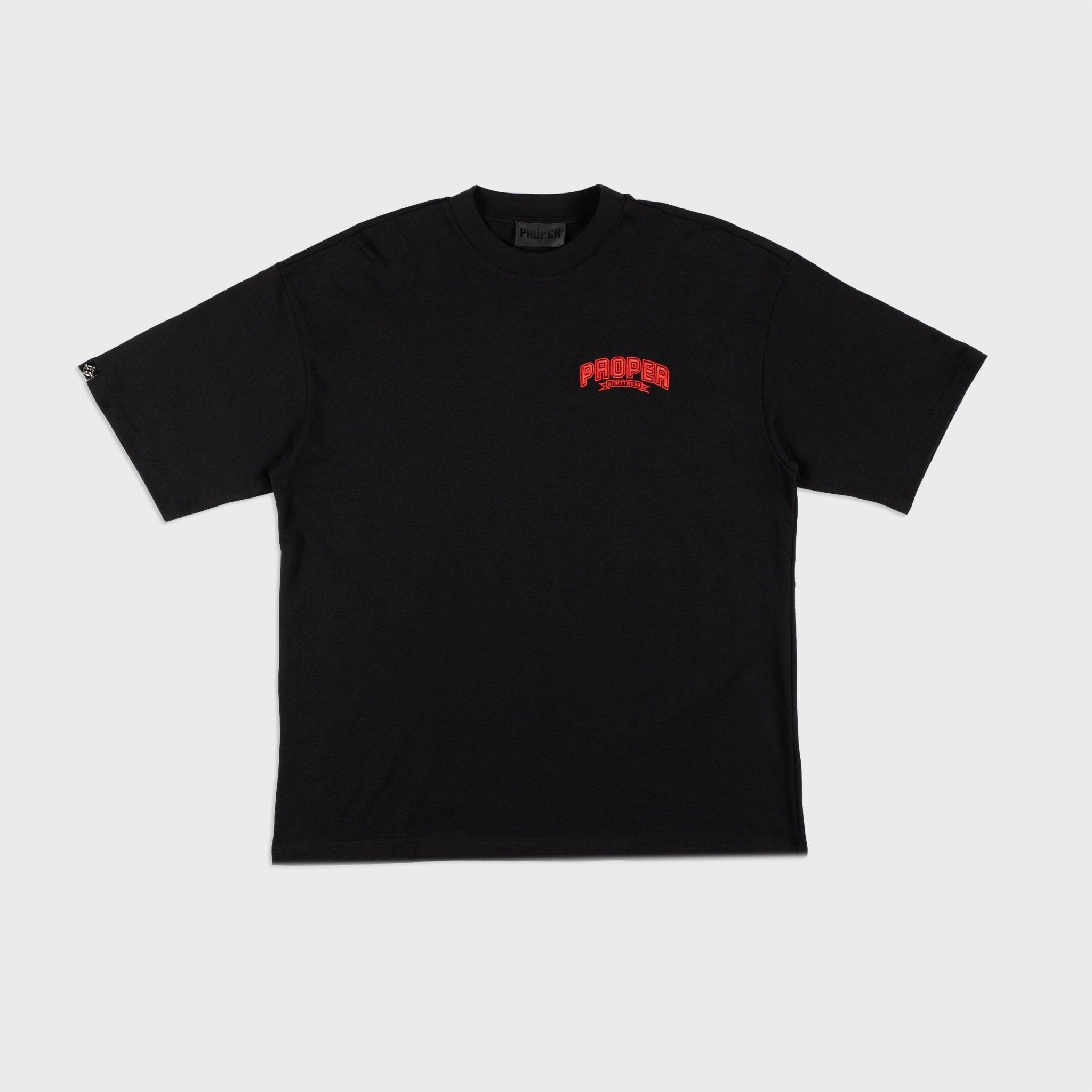 PROPER STREETWEAR OVERSIZED TEE BLACK/RED - Proper Streetwear