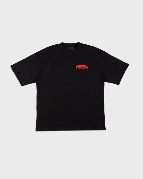 PROPER STREETWEAR OVERSIZED TEE BLACK/RED - Proper Streetwear