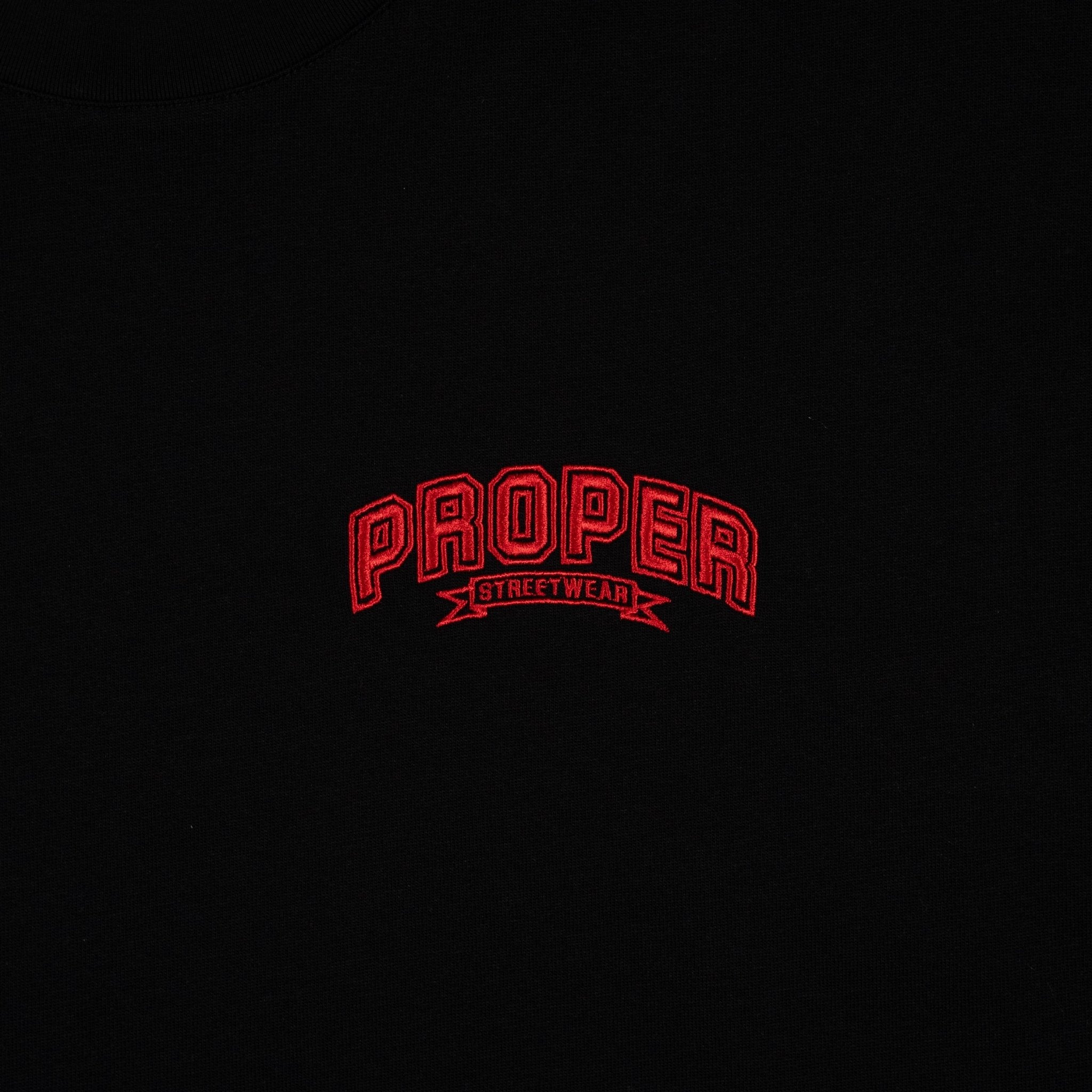 PROPER STREETWEAR OVERSIZED TEE BLACK/RED - Proper Streetwear