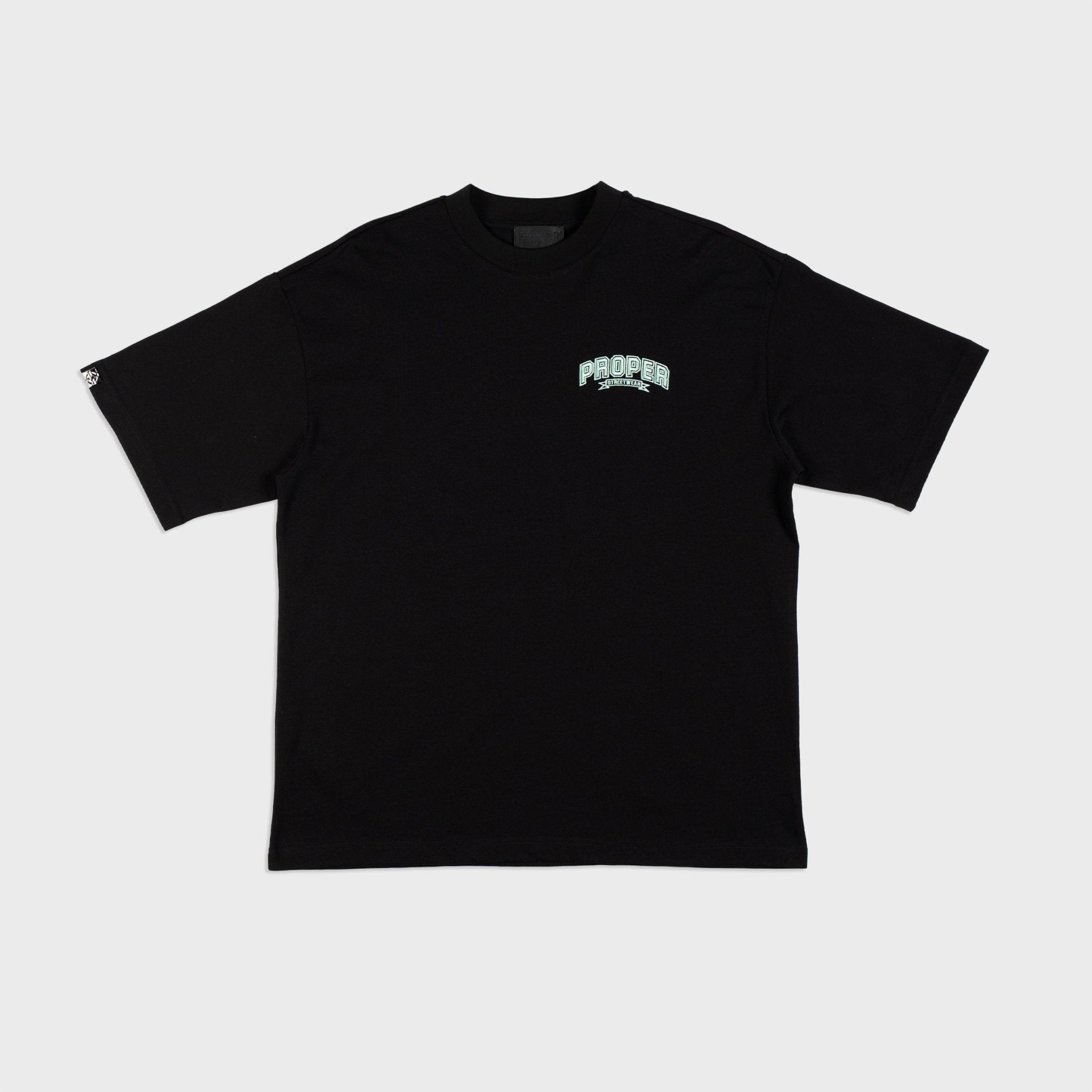 PROPER STREETWEAR OVERSIZED TEE BLACK/TIFFANY BLUE - Proper Streetwear