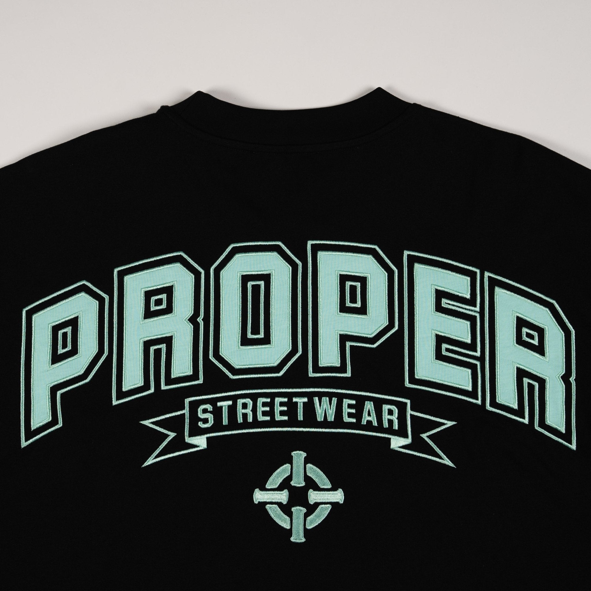 PROPER STREETWEAR OVERSIZED TEE BLACK/TIFFANY BLUE - Proper Streetwear