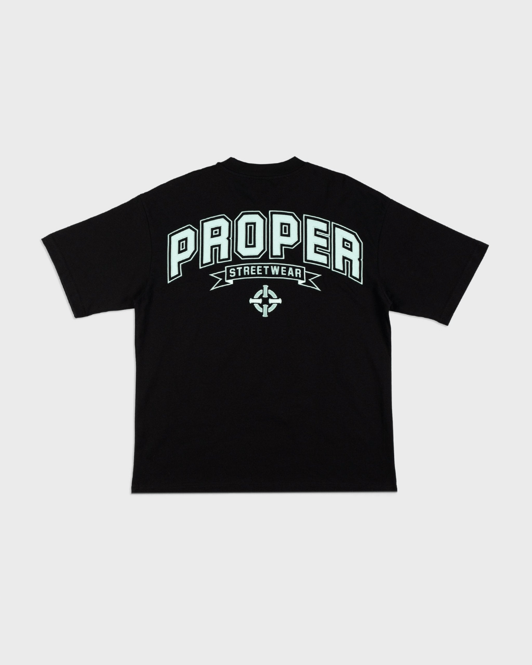 PROPER STREETWEAR OVERSIZED TEE BLACK/TIFFANY BLUE - Proper Streetwear