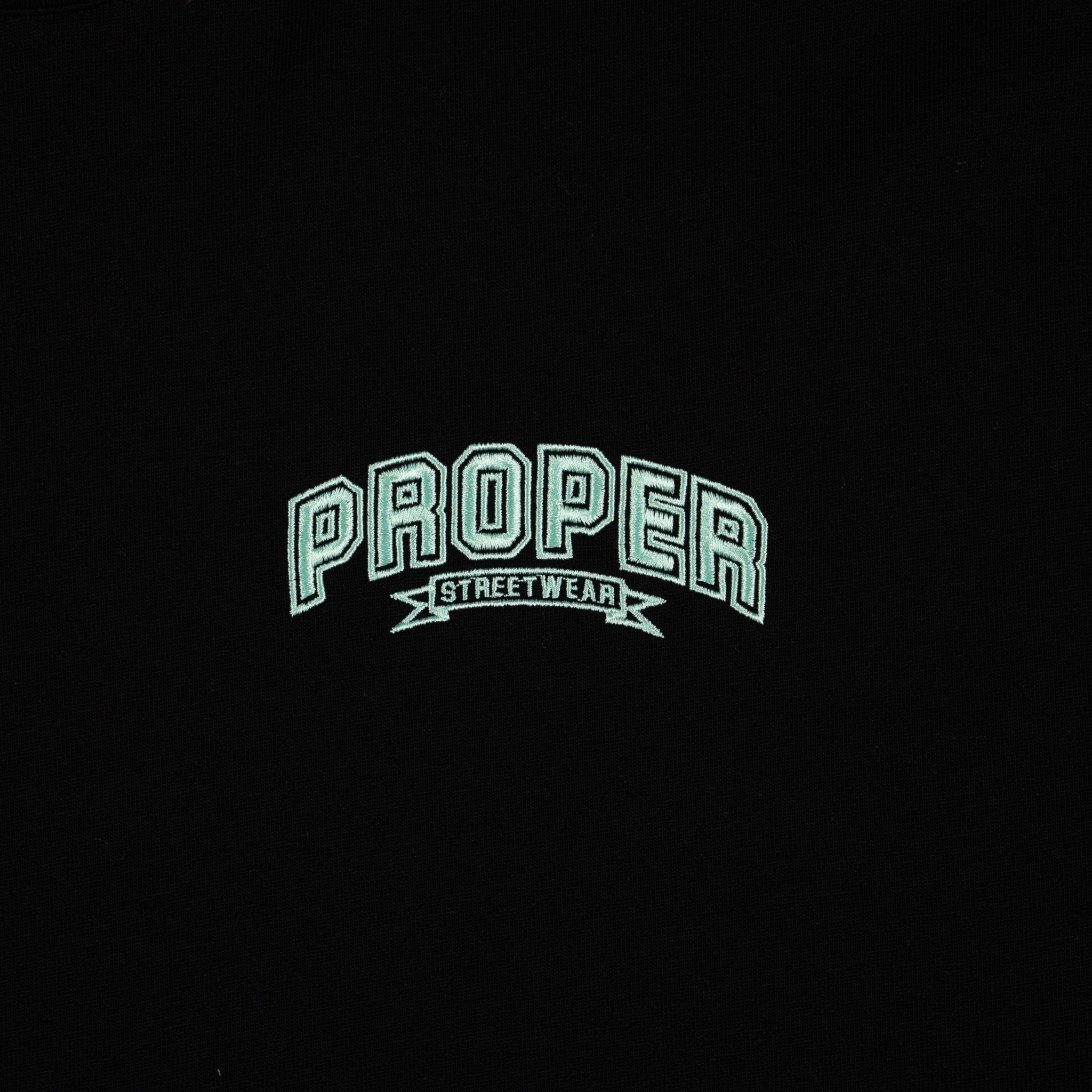 PROPER STREETWEAR OVERSIZED TEE BLACK/TIFFANY BLUE - Proper Streetwear