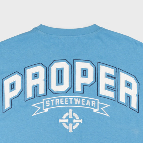 PROPER STREETWEAR OVERSIZED TEE BLUE/WHITE - Proper Streetwear