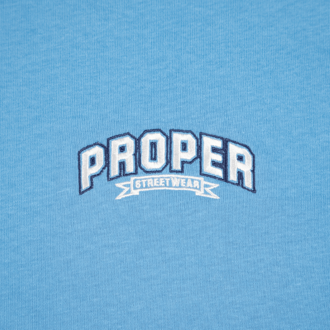 PROPER STREETWEAR OVERSIZED TEE BLUE/WHITE - Proper Streetwear