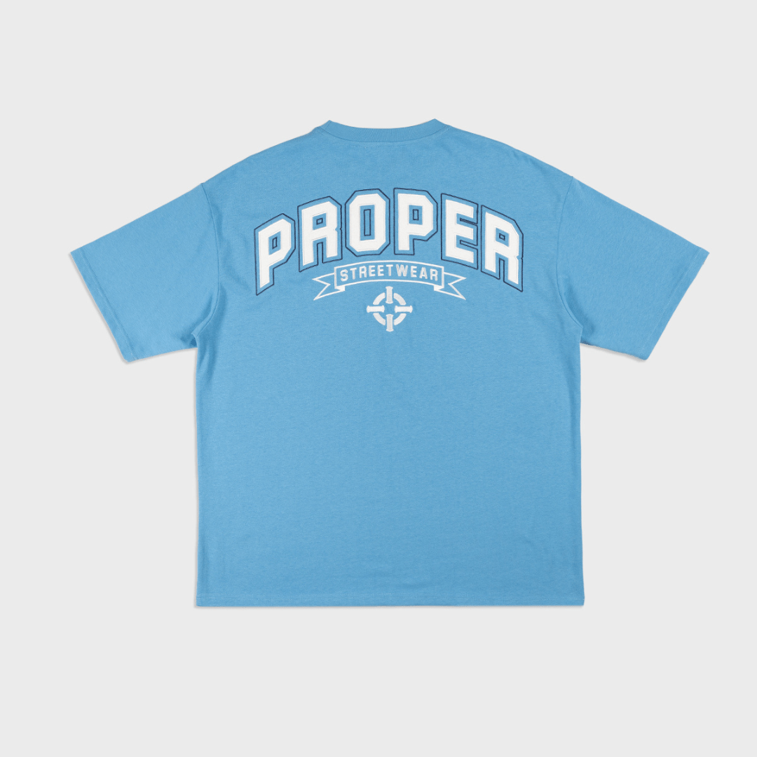 PROPER STREETWEAR OVERSIZED TEE BLUE/WHITE - Proper Streetwear