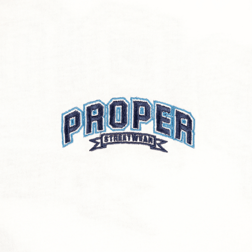 PROPER STREETWEAR OVERSIZED TEE WHITE/BLUE - Proper Streetwear