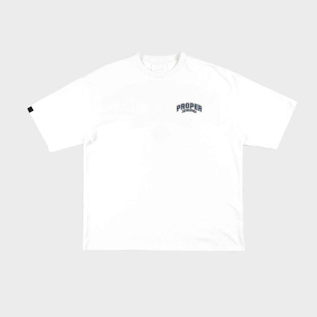 PROPER STREETWEAR OVERSIZED TEE WHITE/BLUE - Proper Streetwear