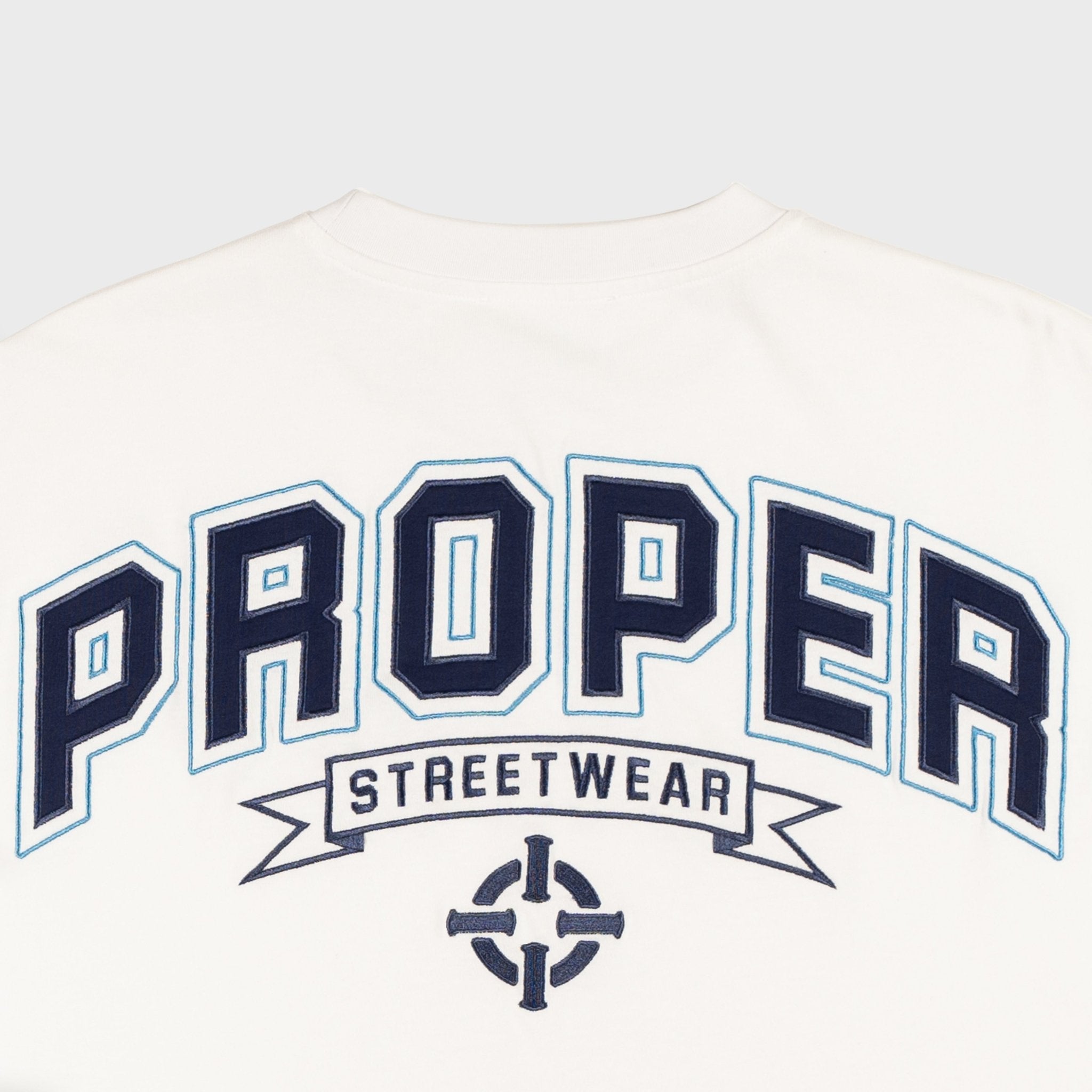 PROPER STREETWEAR OVERSIZED TEE WHITE/BLUE - Proper Streetwear