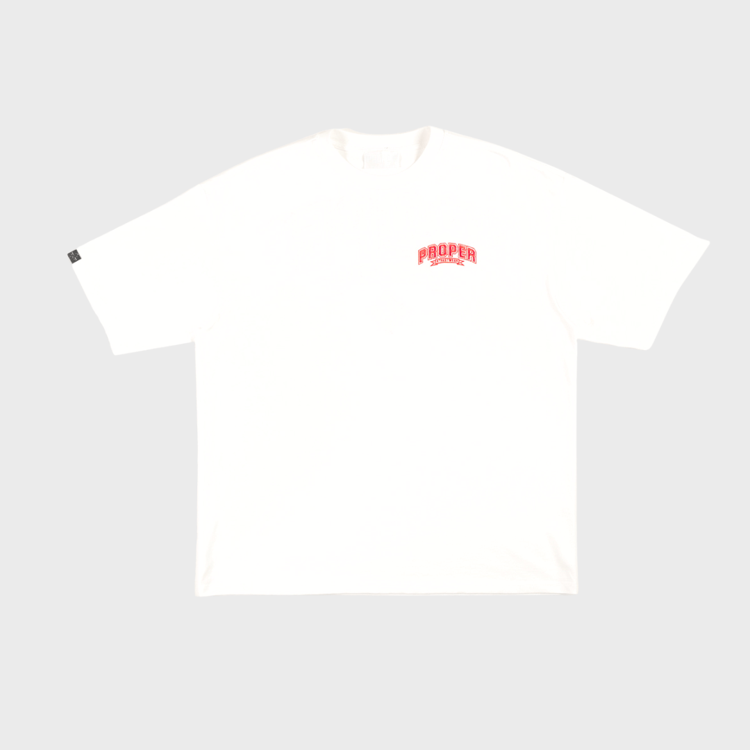 PROPER STREETWEAR OVERSIZED TEE WHITE/RED - Proper Streetwear