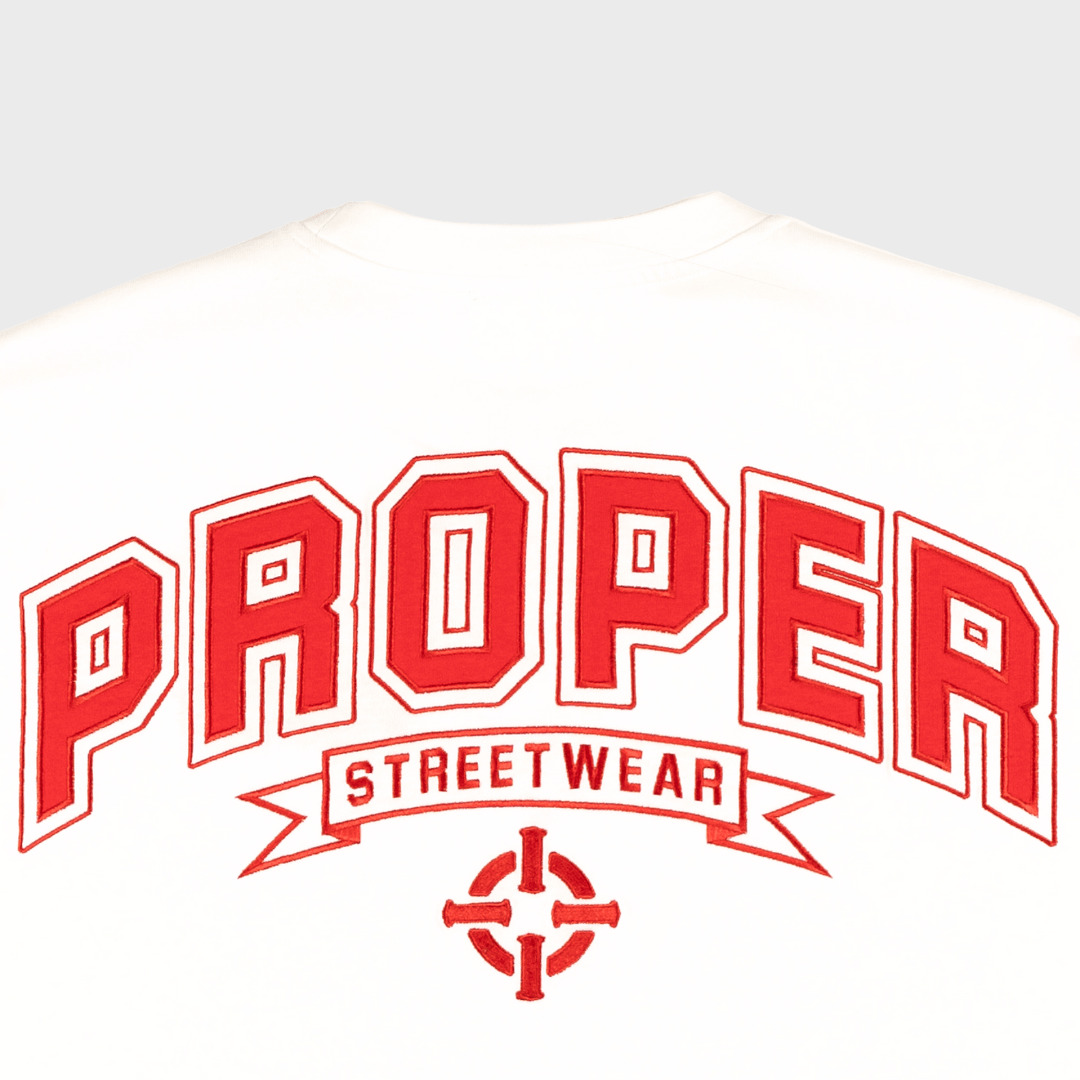 PROPER STREETWEAR OVERSIZED TEE WHITE/RED - Proper Streetwear