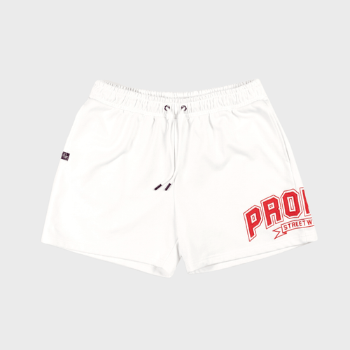 PROPER STREETWEAR SHORTS WHITE/RED - Proper Streetwear