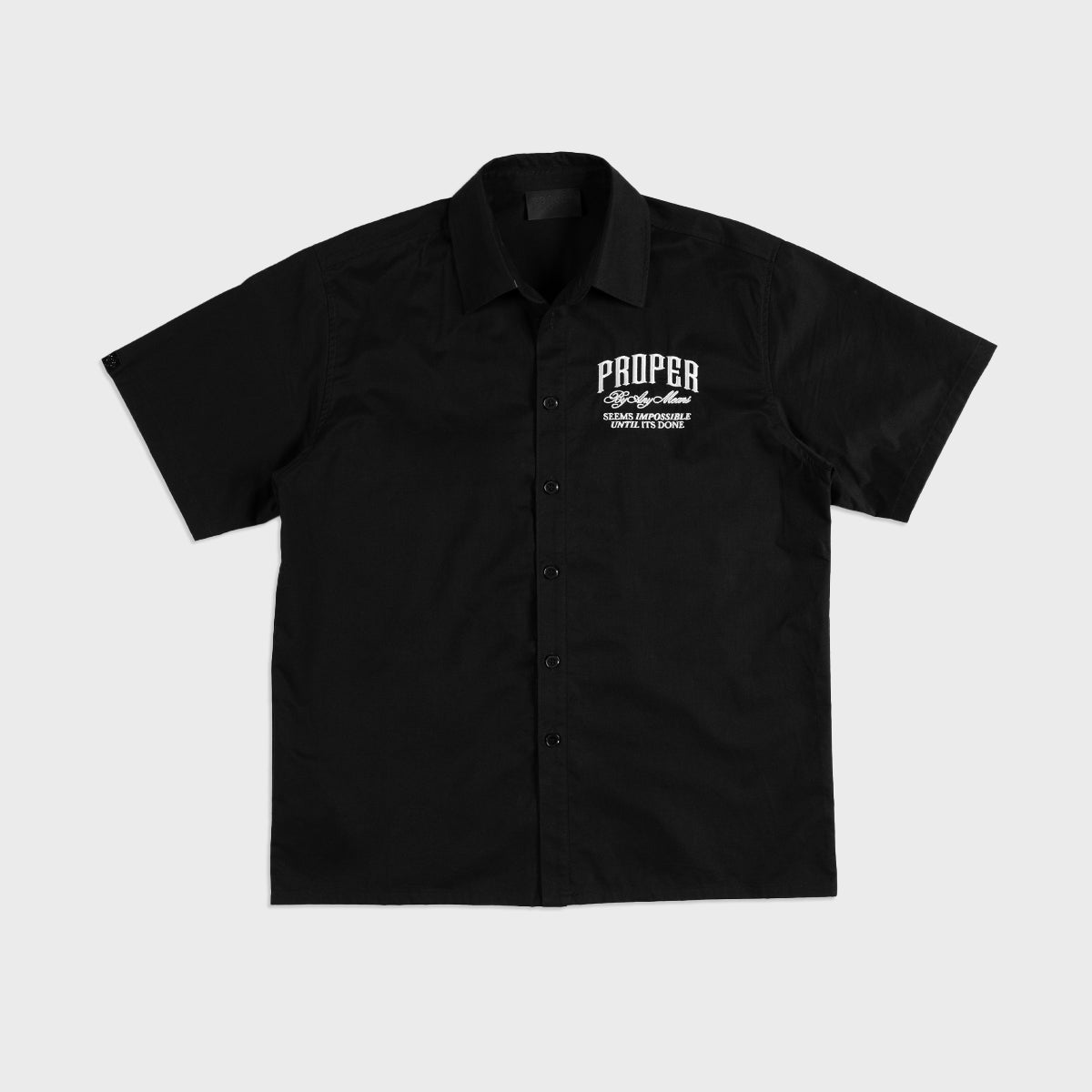 PROPER TARGET BUTTON UP SHIRT BLACK - Proper Streetwear